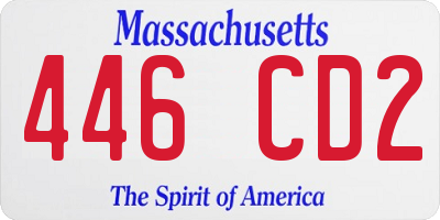 MA license plate 446CD2