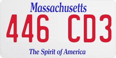 MA license plate 446CD3