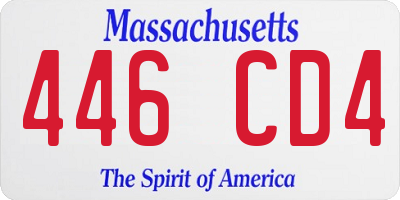 MA license plate 446CD4