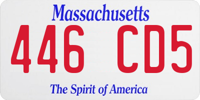 MA license plate 446CD5