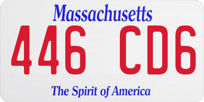 MA license plate 446CD6