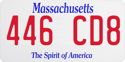MA license plate 446CD8