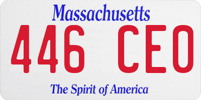MA license plate 446CE0