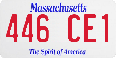 MA license plate 446CE1