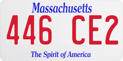 MA license plate 446CE2