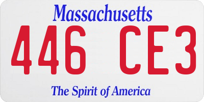 MA license plate 446CE3
