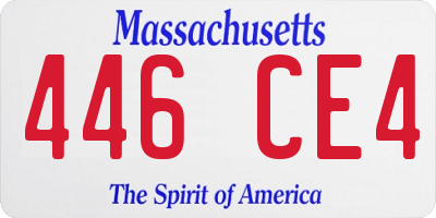 MA license plate 446CE4