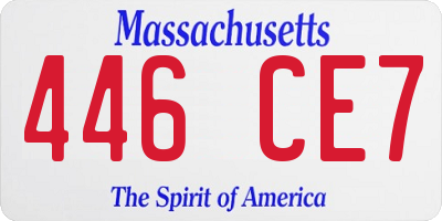 MA license plate 446CE7