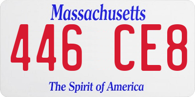 MA license plate 446CE8
