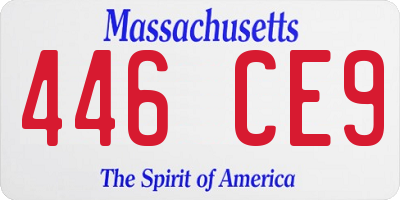 MA license plate 446CE9