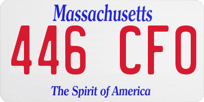 MA license plate 446CF0