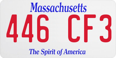 MA license plate 446CF3