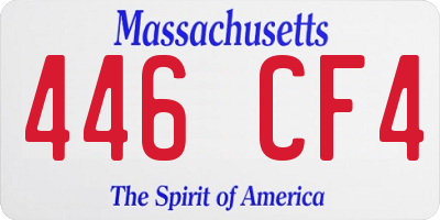 MA license plate 446CF4