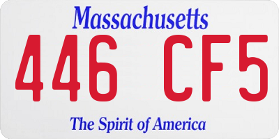 MA license plate 446CF5