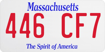 MA license plate 446CF7