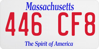 MA license plate 446CF8