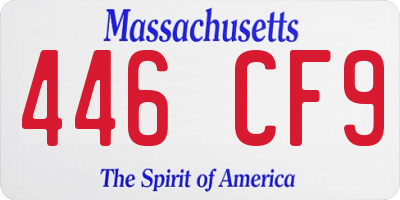 MA license plate 446CF9