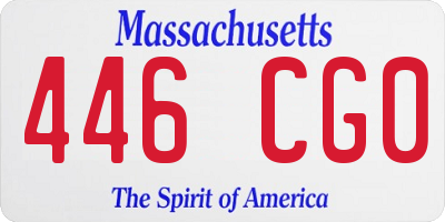 MA license plate 446CG0