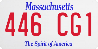 MA license plate 446CG1