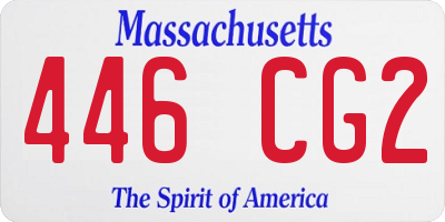 MA license plate 446CG2