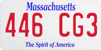 MA license plate 446CG3