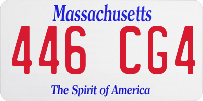 MA license plate 446CG4