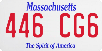 MA license plate 446CG6