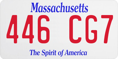 MA license plate 446CG7