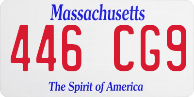 MA license plate 446CG9