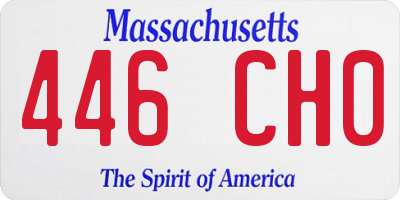 MA license plate 446CH0
