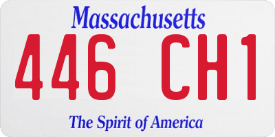MA license plate 446CH1