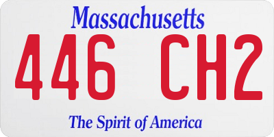 MA license plate 446CH2