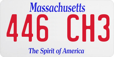 MA license plate 446CH3