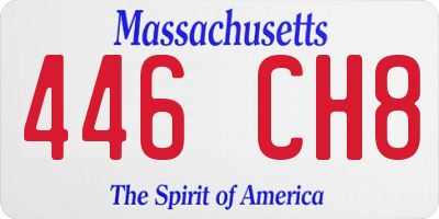 MA license plate 446CH8