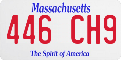 MA license plate 446CH9