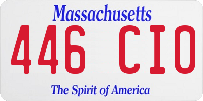 MA license plate 446CI0