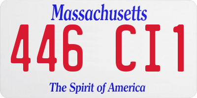 MA license plate 446CI1