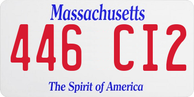 MA license plate 446CI2
