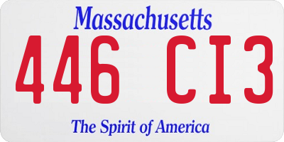 MA license plate 446CI3