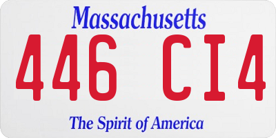 MA license plate 446CI4