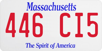 MA license plate 446CI5