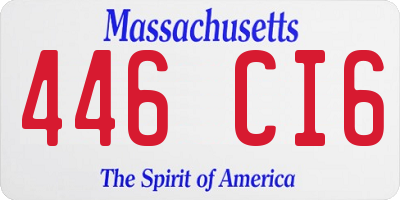 MA license plate 446CI6