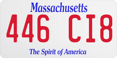 MA license plate 446CI8