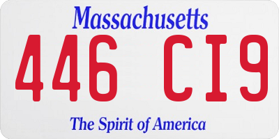 MA license plate 446CI9