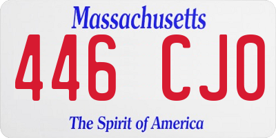 MA license plate 446CJ0