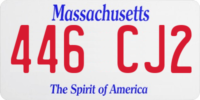 MA license plate 446CJ2