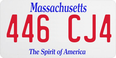 MA license plate 446CJ4