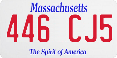 MA license plate 446CJ5