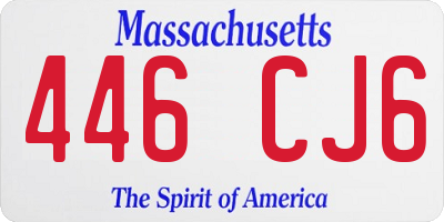 MA license plate 446CJ6
