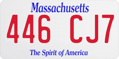 MA license plate 446CJ7
